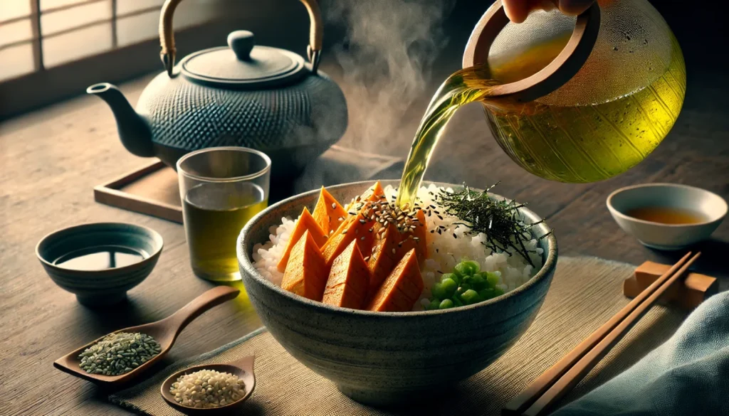 翌日の朝食に！さつまいもご飯のお茶漬けアレンジ