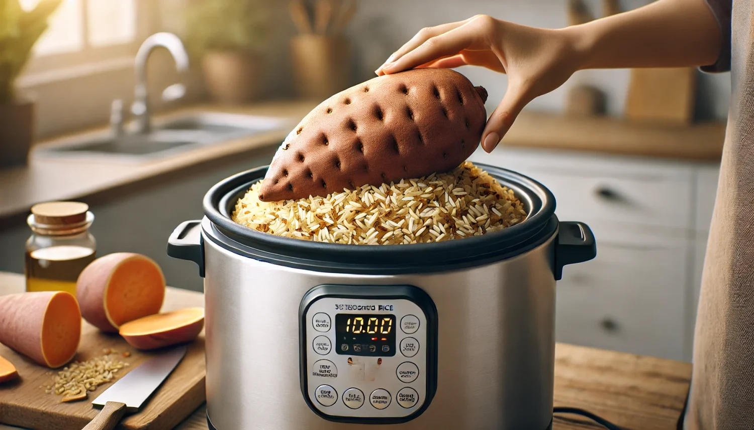 包丁いらずのさつまいもご飯！さつまいもをそのまま炊飯器へ入れるコツ