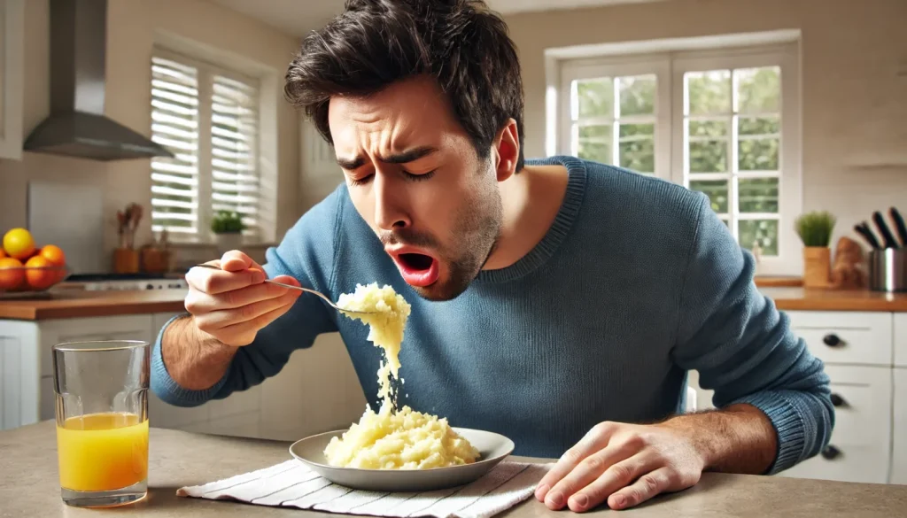 すぐに食べるのをやめる(吐き出す)