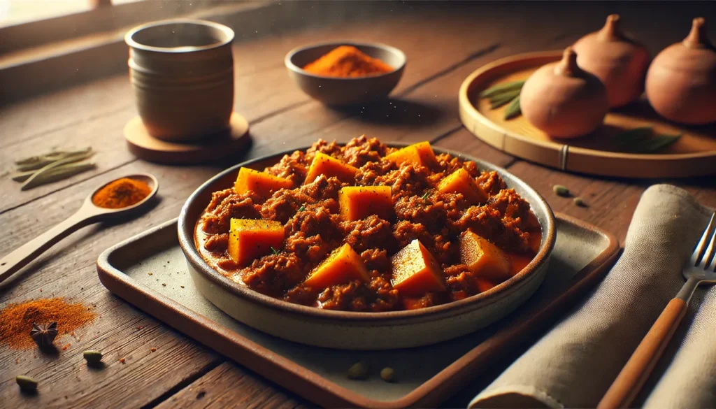 キーマカレーならさつまいもも合う