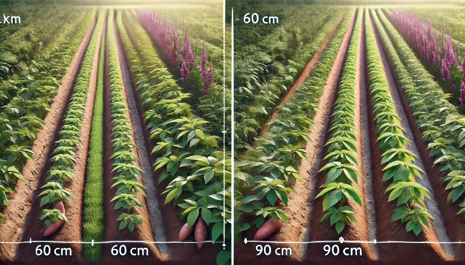 サツマイモ栽培の畝幅(むね) 60cmと90cmの違いを解説