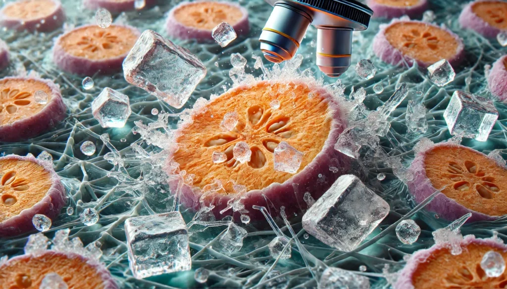 冷凍による細胞破壊と水分の影響