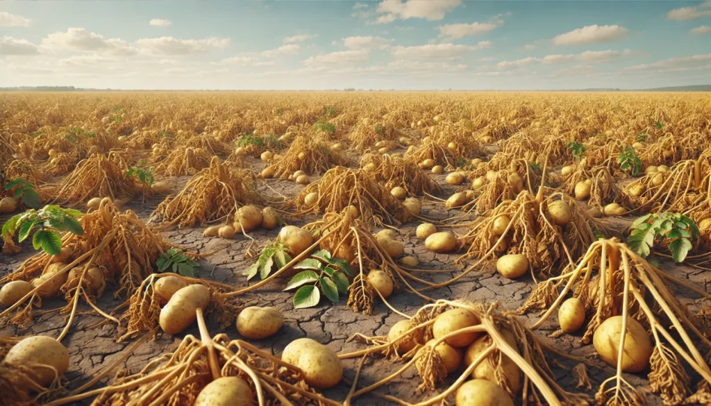 茎が倒れるのは収穫の合図