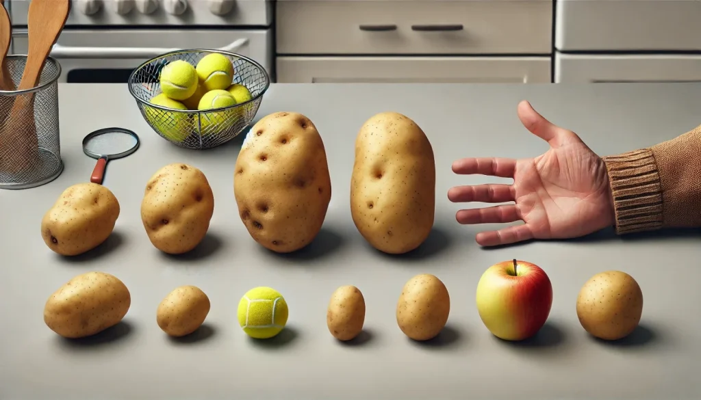 写真で見るじゃがいもの大きさ