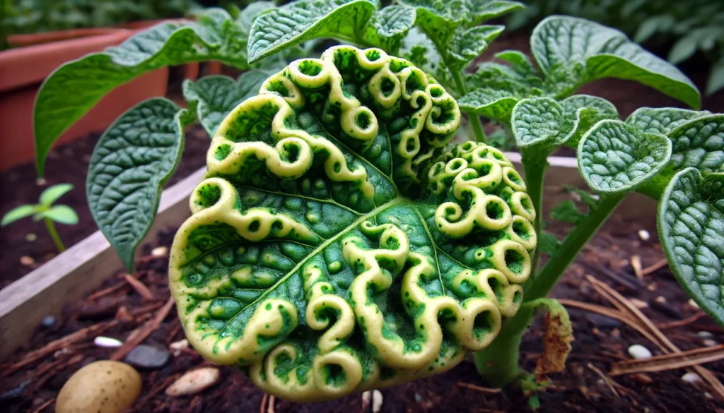 葉が縮れる・モザイク状になる