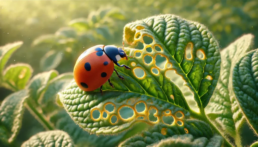 葉を食害するテントウムシダマシの防除法