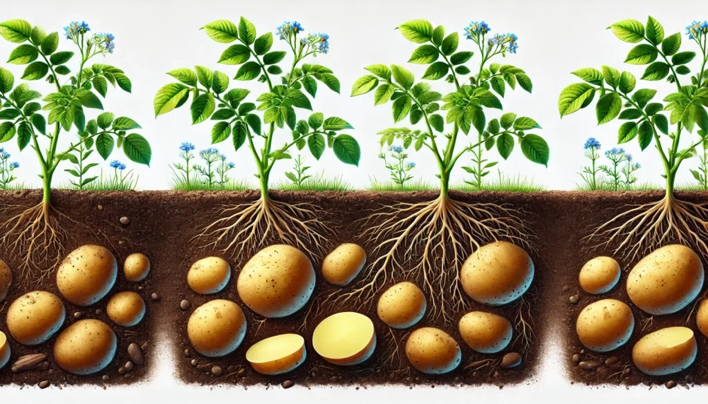 花が咲かなくても芋は育つか