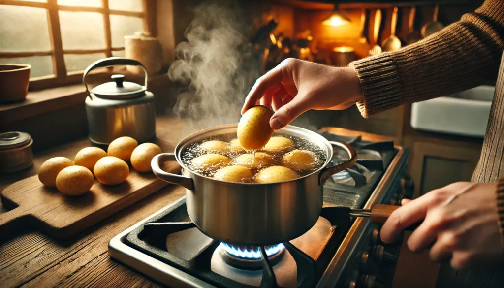 鍋で茹でる基本の手順「水から」